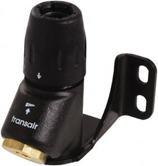 Transair - 1/2" ID, 16.5mm OD, 45° One Port Wall Bracket - Plastic, 232 Max psi, 1/2 & 1/4 Female NPT, 3-5/16" Long - Exact Tooling