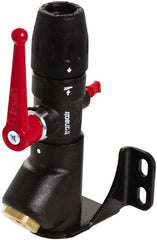 Transair - 1/2" ID, 16.5mm OD, 45° One Port Wall Bracket with Ball Valve - Plastic, 232 Max psi, 1/2 & 1/4 Female NPT, 3-5/16" Long - Exact Tooling