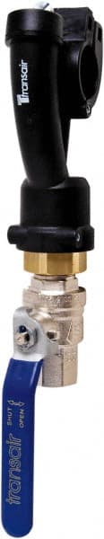 Transair - 7/8" ID, 25mm OD, Wall Bracket with Ball Valve - Plastic, 232 Max psi, 1/2 Female NPT, 10-1/6" Long - Exact Tooling