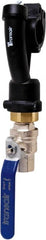 Transair - 7/8" ID, 25mm OD, Wall Bracket with Ball Valve - Plastic, 232 Max psi, 1/2 Female NPT, 10-1/6" Long - Exact Tooling