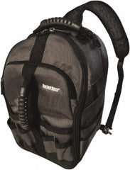Bucket Boss - 24 Pocket Gray & Black Polyester Backpack Tool Bag - 9" Wide x 8" Deep x 17" High - Exact Tooling