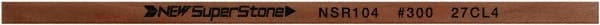 Value Collection - Flat Ceramic Finishing Stick - 100mm Long x 2mm Wide x 10mm Thick, 300 Grit - Exact Tooling
