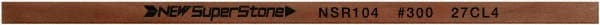 Value Collection - Flat Ceramic Finishing Stick - 100mm Long x 1mm Wide x 4mm Thick, 300 Grit - Exact Tooling
