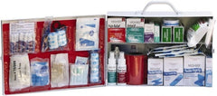 Medique - 435 Piece, 100 Person, Industrial First Aid Kit - 15" Wide x 4-5/8" Deep x 10-1/4" High, Metal Cabinet - Exact Tooling
