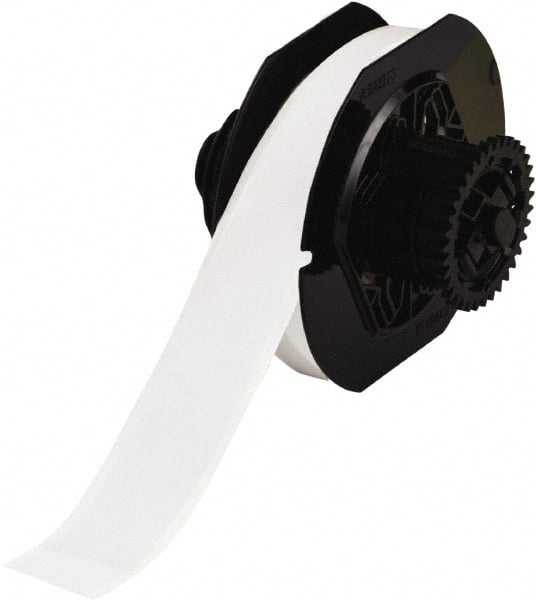 Brady - 1-1/8" Wide, White Vinyl Labels - For BBP30 Label Printer, BBP33 Label Printer, BBP35 Multicolor Sign & Label Printer, BBP37 Color & Cut Sign & Label Printer, BradyPrinter S3100, BBP31 Sign & Label Printer - Exact Tooling