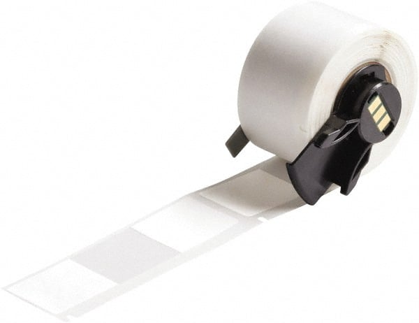 Brady - 1" Wide, Clear/White Vinyl Labels - For BMP61 Labeling System, BMP71 Label Printer, TLS 2200 Thermal Labeling System, TLS-pc Link Thermal Labeling System - Exact Tooling