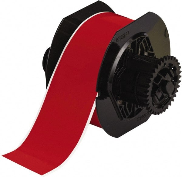 Brady - 2-1/4" Wide x 1,200" Long, Red Vinyl Tape - For BBP30 Label Printer, BBP33 Label Printer, BBP35 Multicolor Sign & Label Printer, BBP37 Color & Cut Sign & Label Printer, BradyPrinter S3100, BBP31 Sign & Label Printer - Exact Tooling