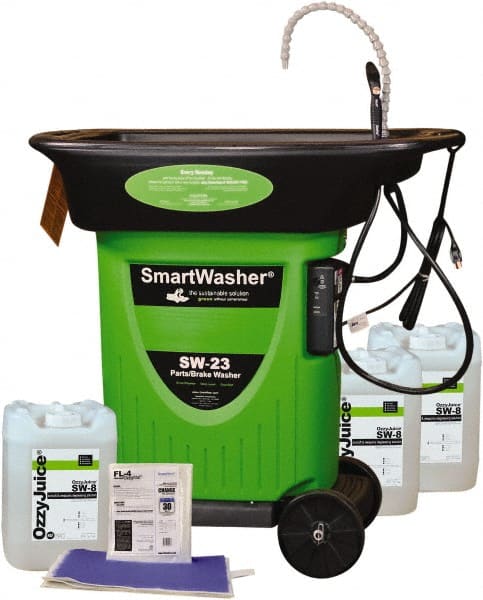 CRC - Free Standing Water-Based Parts Washer - 15 Gal Max Operating Capacity, HDPE Tank, 42" High x 43" Long x 27" Wide, 110 Input Volts - Exact Tooling