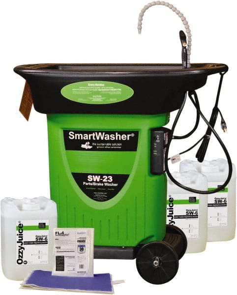 CRC - Free Standing Water-Based Parts Washer - 15 Gal Max Operating Capacity, HDPE Tank, 42" High x 43" Long x 27" Wide, 110 Input Volts - Exact Tooling