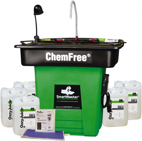 CRC - Free Standing Water-Based Parts Washer - 25 Gal Max Operating Capacity, HDPE Tank, 42" High x 47" Long x 38" Wide, 110 Input Volts - Exact Tooling