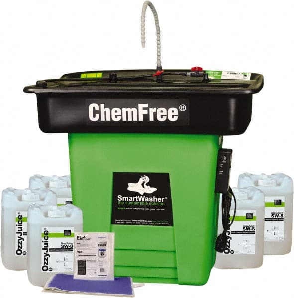 CRC - Free Standing Water-Based Parts Washer - 25 Gal Max Operating Capacity, HDPE Tank, 42" High x 47" Long x 38" Wide, 110 Input Volts - Exact Tooling