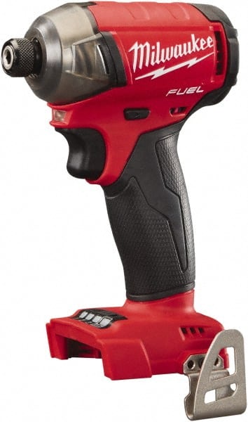 Milwaukee Tool - 18 Volt, 1/4" Drive, 450 In/Lb Torque, Cordless Impact Driver - 3000 RPM, Lithium-Ion, Bare Tool - Exact Tooling
