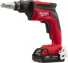 Milwaukee Tool - 18 Volt Pistol Grip Cordless Screwdriver - 0 to 4,500 RPM, 124 In/Lb Torque, Lithium-Ion Battery - Exact Tooling