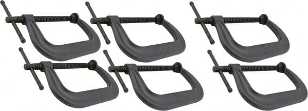 Wilton - Regular-Duty 10-1/8" Max Opening, 6" Throat Depth, Forged Steel Standard C-Clamp - 8,000 Lb Capacity, 2" Min Opening, Deep Throat - Exact Tooling