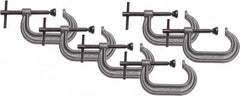 Wilton - Regular-Duty 3" Max Opening, 2-1/2" Throat Depth, Forged Steel Standard C-Clamp - 3,500 Lb Capacity, 0" Min Opening, Deep Throat - Exact Tooling