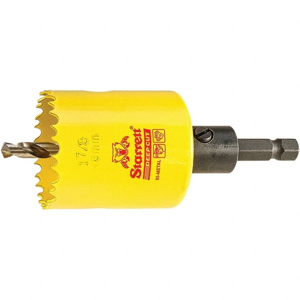 Starrett - 1-7/8" Diam, 2" Cutting Depth, Hole Saw - High Speed Steel Saw, Toothed Edge - Exact Tooling