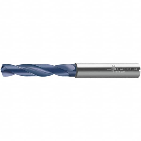 Walter-Titex - 7.5mm 140° Solid Carbide Screw Machine Drill Bit - Right Hand Cut, 41mm Flute Length, 79mm OAL, Through Coolant - Exact Tooling