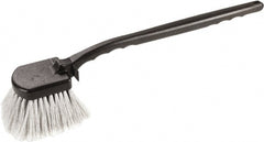 Harper Brush - 2-1/4" Bristle Length, Polypropylene Utility Scrub Brush - 3-1/2" x 3-1/2" Long x 3" Wide Head, 20" OAL, Easy Grip Handle, Black, Polypropylene Block, Flagged - Exact Tooling