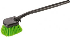 Harper Brush - 2-1/4" Bristle Length, Flagged Plastic Utility Scrub Brush - 3-1/2" x 3-1/2" Long x 3" Wide Head, 20" OAL, Easy Grip Handle, Black, Polypropylene Block, Flagged - Exact Tooling