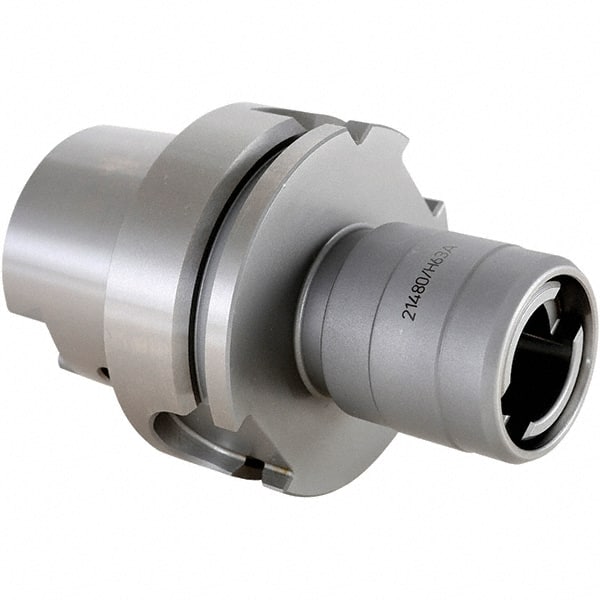 Techniks - HSK63A Taper Shank Rigid Tapping Adapter - 1/2 to 1-3/8" Tap Capacity, 4.8" Projection, Quick Change - Exact Tooling