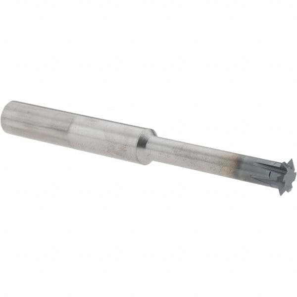 Accupro - 3/8° 3/8" Cut Diam, 0.072" Cut Width, 3/8" Shank, Solid Carbide Double-Angle Cutter - Exact Tooling