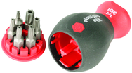7 Piece - Stubby SoftFinish® Grip Bit Holder Set - Security Torx® T8s; T10s; T15s; T20s; T25s & T30s Bits - Exact Tooling