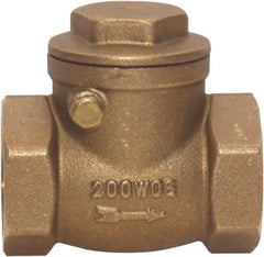 Value Collection - 2" Brass Check Valve - Check Swing, FNPT x FNPT, 200 WOG - Exact Tooling