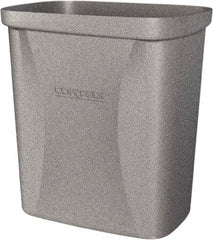 Made in USA - 10 Qt Gray Rectangle Trash Can - Polyethylene, None Graphic, Lid Not Included - Exact Tooling