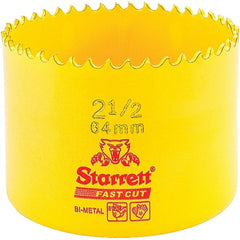 Starrett - 2-1/2" Diam, 1-5/8" Cutting Depth, Hole Saw - High Speed Steel Saw, Toothed Edge - Exact Tooling