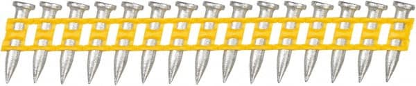 DeWALT - 9 Gauge 0.145" Shank Diam 3/4" Long Concrete Nails for Power Nailers - Steel, Zinc Finish, Smooth Shank, Angled Stick Plastic Collation, Round Head - Exact Tooling