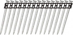 DeWALT - 10 Gauge 0.137" Shank Diam 2-1/4" Long Concrete Nails for Power Nailers - Steel, Zinc Finish, Smooth Shank, Angled Stick Plastic Collation, Round Head - Exact Tooling