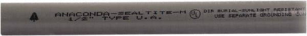 Anaconda Sealtite - 1-1/2" Trade Size, 150' Long, Flexible Liquidtight Conduit - Galvanized Steel & PVC, 38.1mm ID, Gray - Exact Tooling