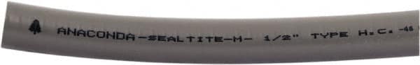 Anaconda Sealtite - 1-1/2" Trade Size, 150' Long, Flexible Liquidtight Conduit - Galvanized Steel & PVC, 1-1/2" ID, Gray - Exact Tooling