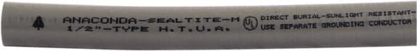 Anaconda Sealtite - 1" Trade Size, 100' Long, Flexible Liquidtight Conduit - Galvanized Steel & PVC, 1" ID, Gray - Exact Tooling