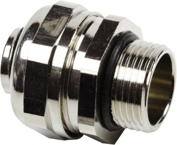 Anaconda Sealtite - 16mm Trade, Nickel Plated Brass Threaded Straight Liquidtight Conduit Connector - Partially Insulated - Exact Tooling