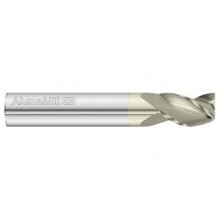 8mm Dia. x 64mm Overall Length 3-Flute Square End Solid Carbide SE End Mill-Round Shank-Center Cut-FC5 - Exact Tooling