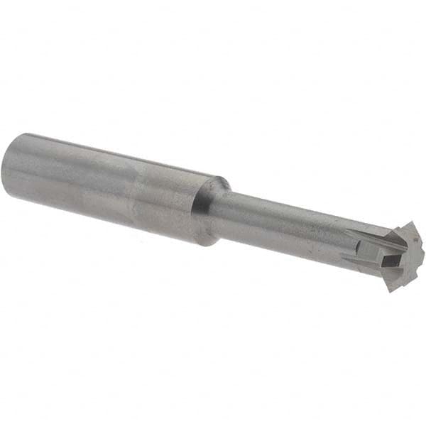 Accupro - 3/8° 3/8" Cut Diam, 1/8" Cut Width, 3/8" Shank, Solid Carbide Double-Angle Cutter - Exact Tooling