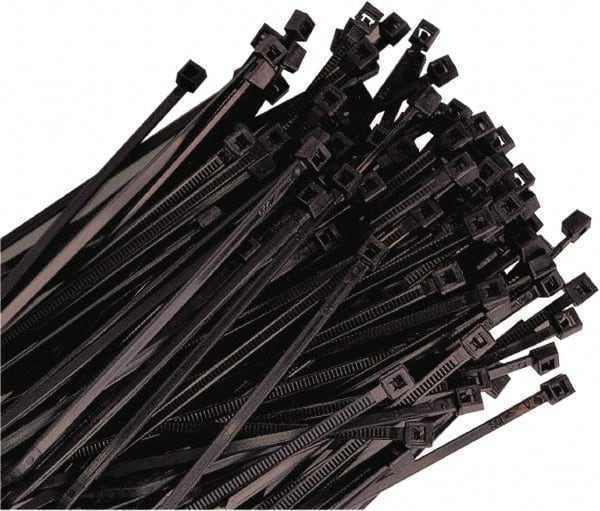 Triton - 36" Long Black Nylon Standard Cable Tie - 175 Lb Tensile Strength, 11" Max Bundle Diam - Exact Tooling