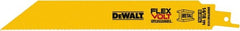 DeWALT - 8" Long x 1" Thick, Bi-Metal Reciprocating Saw Blade - Straight Profile, 14 to 18 TPI, Toothed Edge, Tang Shank - Exact Tooling