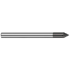 Harvey Tool - 3/16" Cut Diam, 3/16" Shank Diam, Solid Carbide Double Cut Flat Burr - Exact Tooling