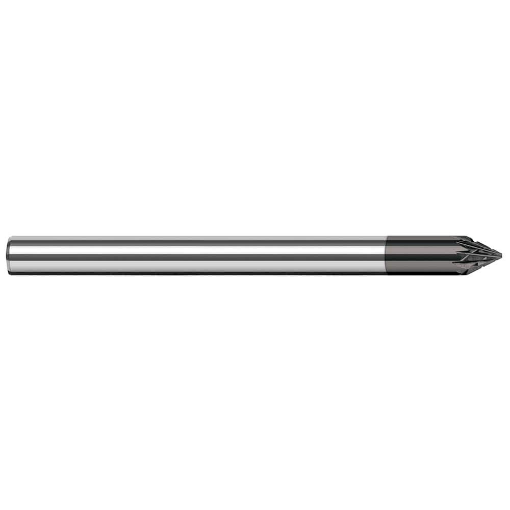 Harvey Tool - 1/8" Cut Diam, 1/8" Shank Diam, Solid Carbide Double Cut Flat Burr - Exact Tooling