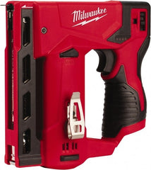 Milwaukee Tool - Battery Crown Stapler - 3/8" Staples, Red & Black - Exact Tooling
