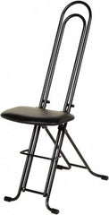 Vestil - 12-3/4" Wide x 19-3/8" Deep x 18-1/2" & 33" High, Steel Folding Chair with 1" Padded Seat - Black - Exact Tooling