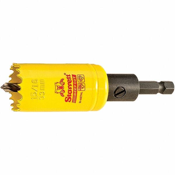 Starrett - 1-5/16" Diam, 2" Cutting Depth, Hole Saw - High Speed Steel Saw, Toothed Edge - Exact Tooling