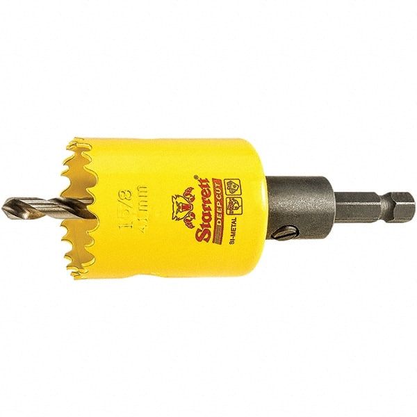 Starrett - 1-5/8" Diam, 2" Cutting Depth, Hole Saw - High Speed Steel Saw, Toothed Edge - Exact Tooling