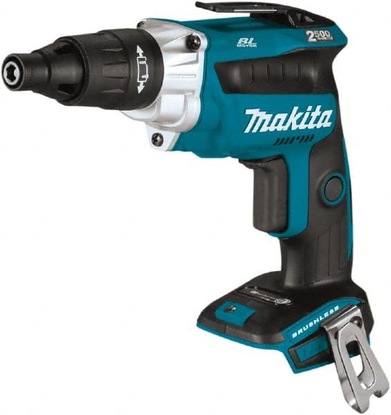 Makita - 18 Volt Lithium-Ion Battery Pistol Grip Cordless Screwdriver - 2,500 RPM, 79 In/Lb Torque - Exact Tooling