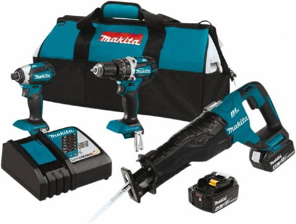 Makita - 18 Volt Cordless Tool Combination Kit - Includes Hammer Drill, Impact Driver & Circular Saw, Lithium-Ion Battery Included - Exact Tooling