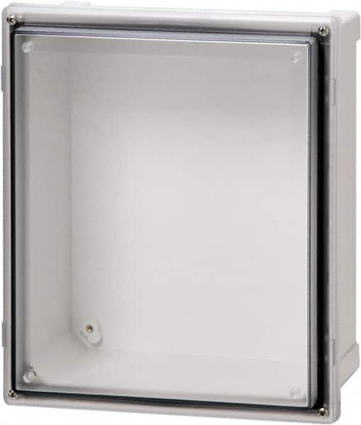 Fibox - Polycarbonate Standard Enclosure Screw Cover - NEMA 4, 4X, 6, 6P, 12, 13, 16" Wide x 18" High x 10" Deep, Impact, Moisture & Corrosion Resistant, Dirt-tight & Dust-tight - Exact Tooling