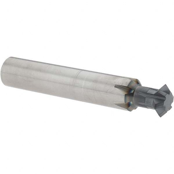 Accupro - 1/2° 1/2" Cut Diam, 0.187" Cut Width, 1/2" Shank, Solid Carbide Double-Angle Cutter - Exact Tooling