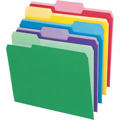 Pendaflex - 11-5/8 x 9-1/2", Letter Size, Assorted Colors, File Folders with Top Tab - 11 Point Stock, Assorted Tab Cut Location - Exact Tooling